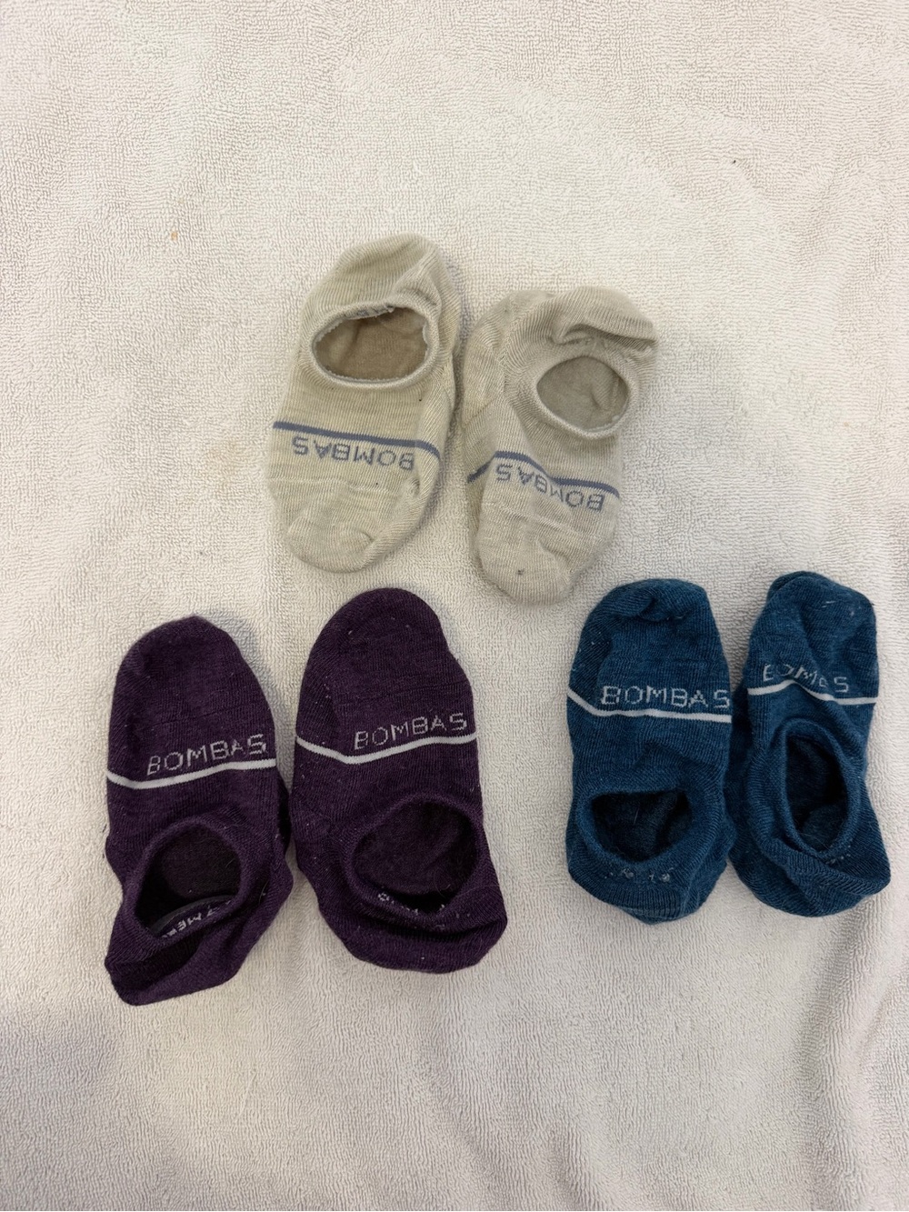 Bombas No-Show Socks - Purple, Teal & Cream (3 Pairs)